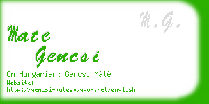 mate gencsi business card